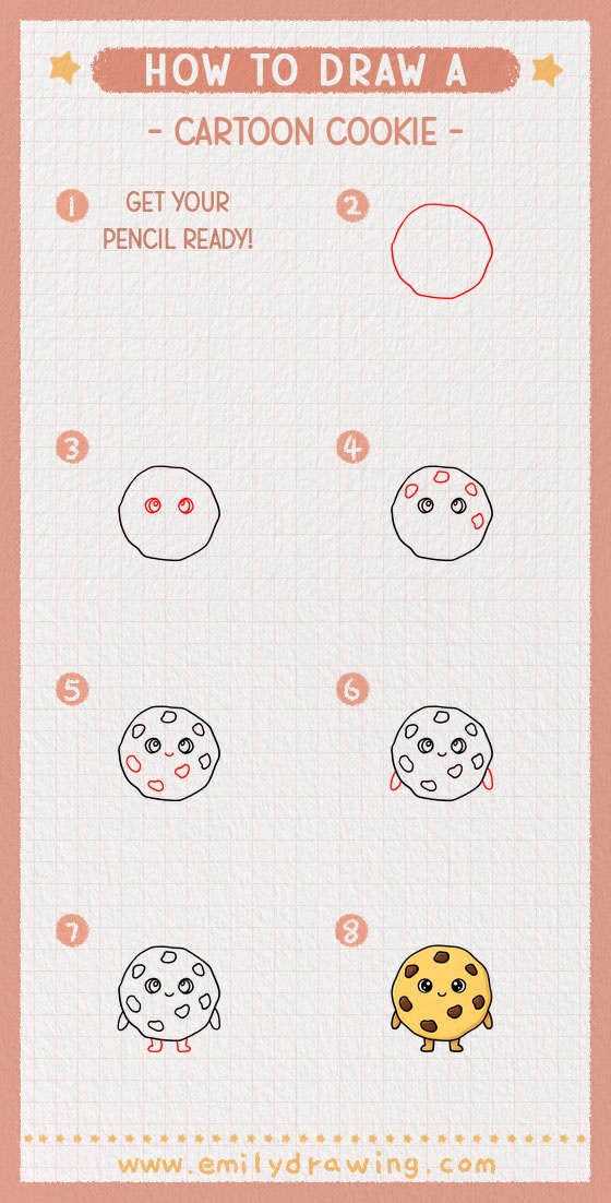 how to draw a cartoon cookie pinterest pin